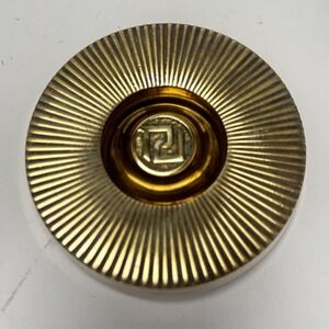 MCM / Art Deco Solid Brass 2-Pc Ashtray Decoration